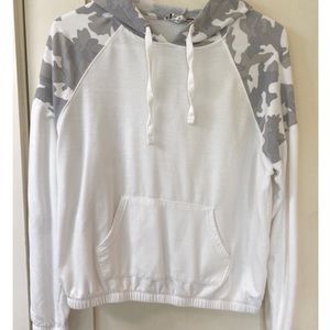 White and Gray Camo Hoodie - Pink Rose
